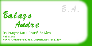balazs andre business card