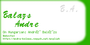 balazs andre business card